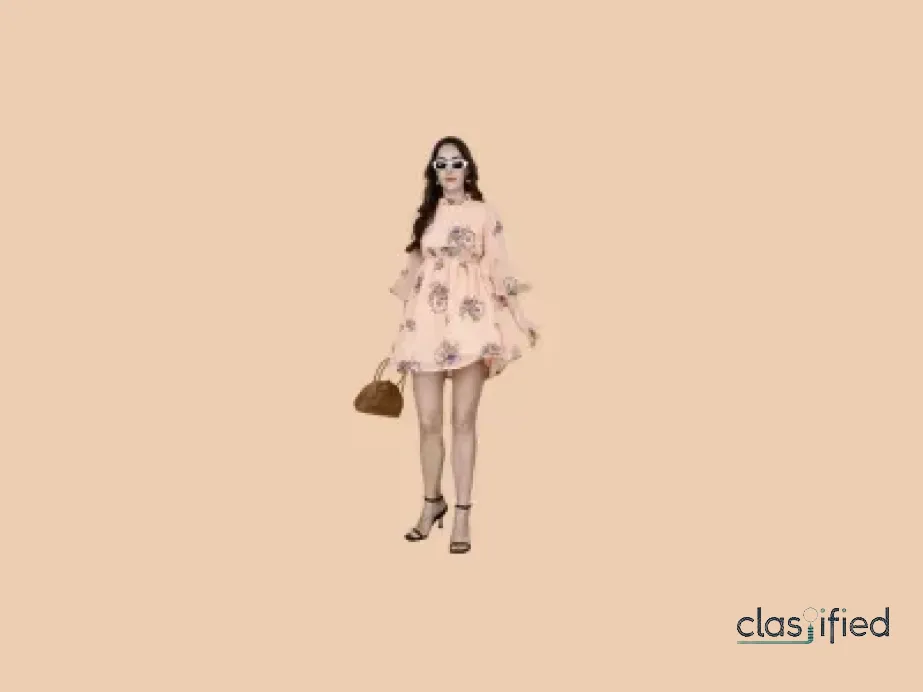 Trendy Short Dress Orange Stretchable – Buy Online at ₹1,351 | Pretty Lady