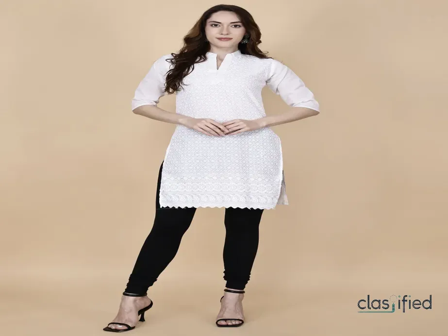 Stylish Chicken Kurti with Collar Neck – Pretty Lady