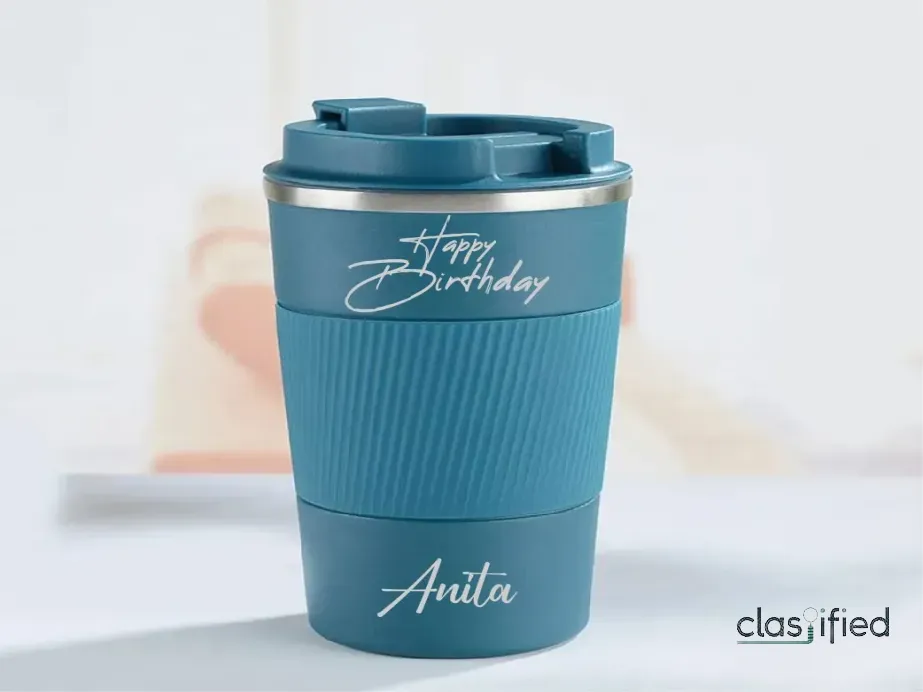 Happy Birthday Gift Java Mug with Rubber Handle