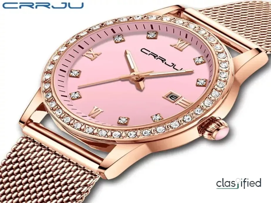 CUENA Simple Dial Quartz Mesh Band Wrist Watch