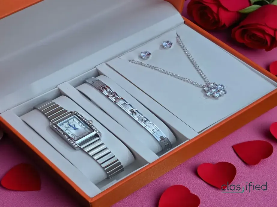 Valentine’s Day Luxury Watch & Jewelry Gift Set for Her