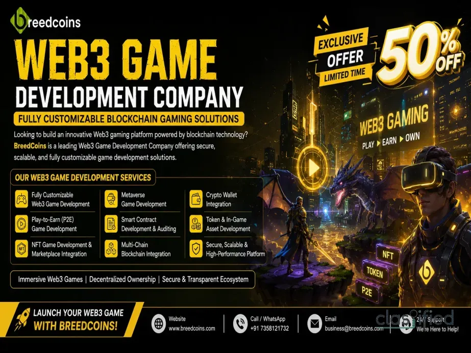 Web3 Game Development Company – Fully Customizable Blockchain Gaming Solutions with Exclusive Offers | BreedCoins