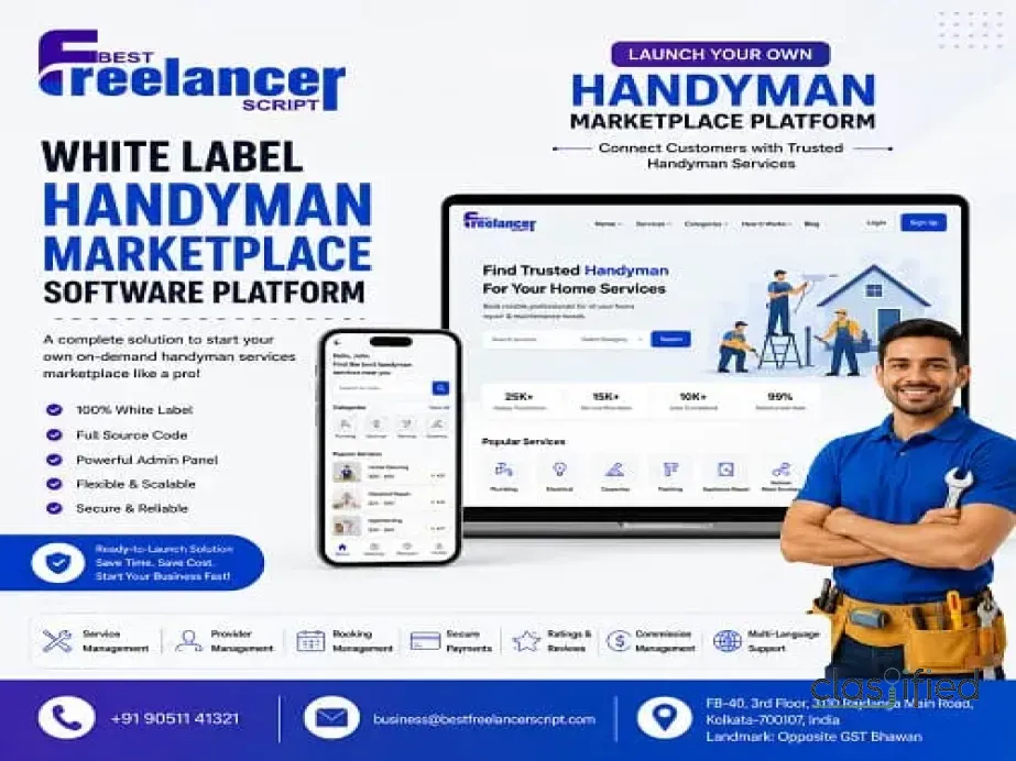 White Label Handyman Marketplace Software Platform
