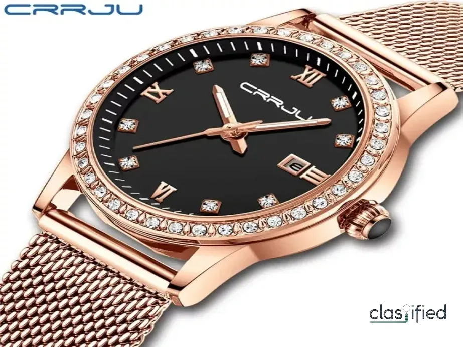 Classy Auto Date Women Quartz Movement Waterproof Wristwatch